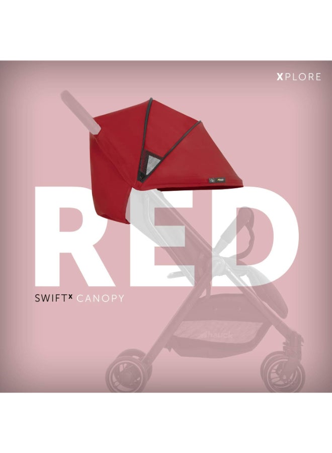 Sun Canopy For Pushchair Swift X, Upf 50 +, 3 Zones With Ventilation Outlets, Individual Summer Look, Easy To Install, Red