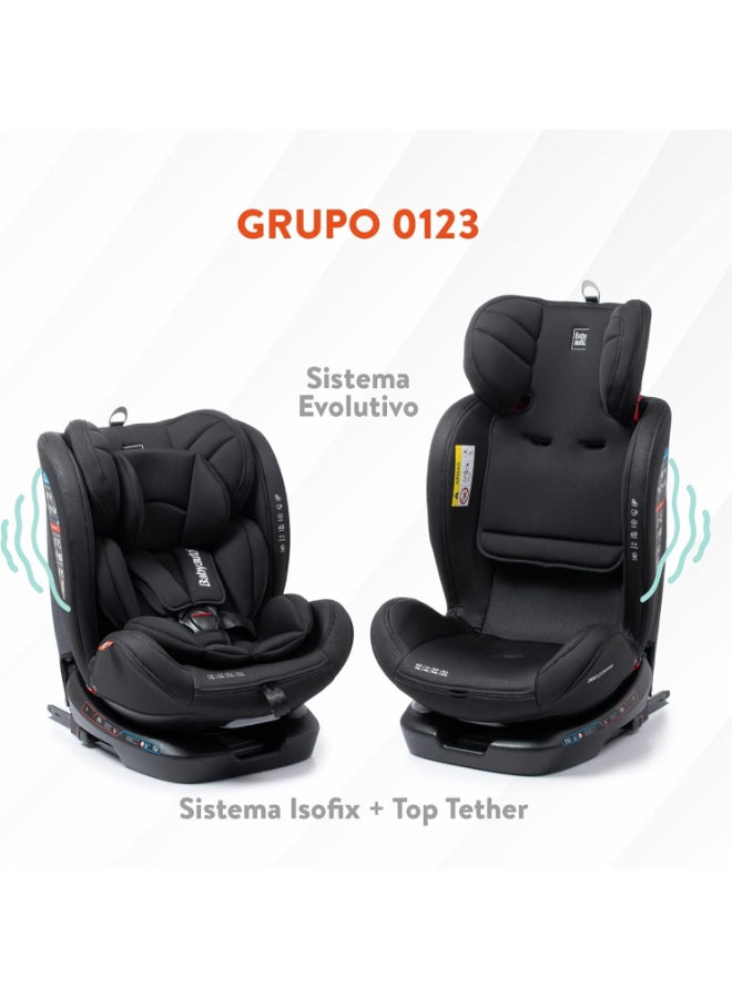 Revolta 360 Degree Rotating And Reclining Baby Car Seat, From Birth To 12 Years, From 0 - 36 Kg Group 0,1,2,3 - Grey Melange