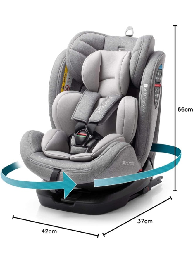 Revolta 360 Degree Rotating And Reclining Baby Car Seat, From Birth To 12 Years, From 0 - 36 Kg Group 0,1,2,3 - Grey Melange