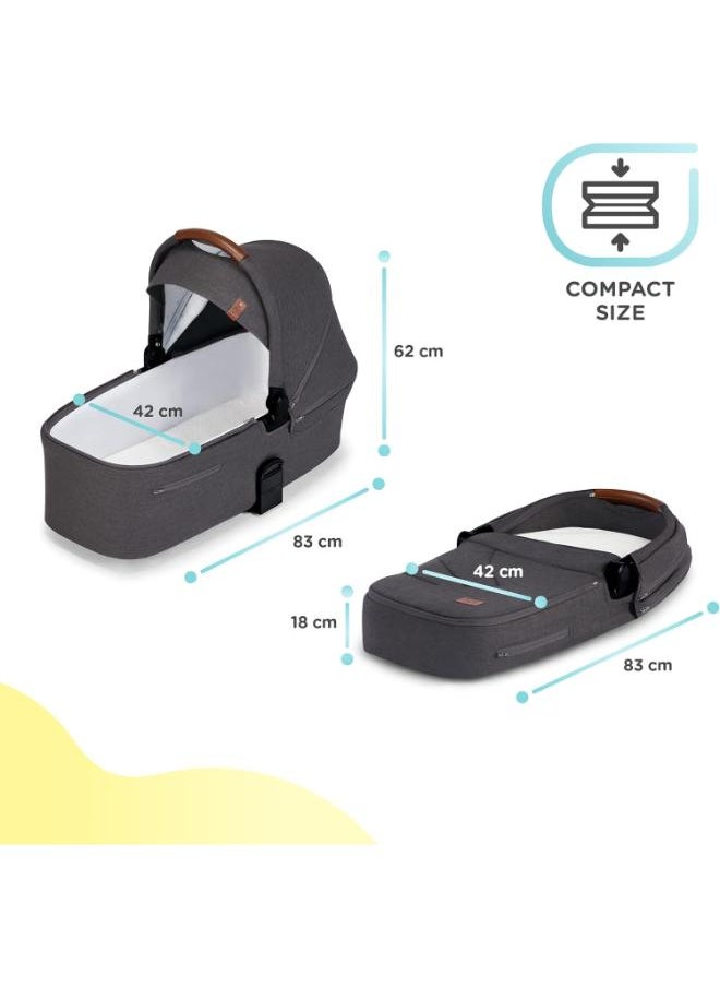 Multifunctional Pushchair 2In1 Everyday, Baby Pram, With Xl Carrycot, For All Terrain, Waterproof Upf50+ Material, Foldable, Easy To Transport, Practical Accessoires, Up To 22Kg - Dark Grey