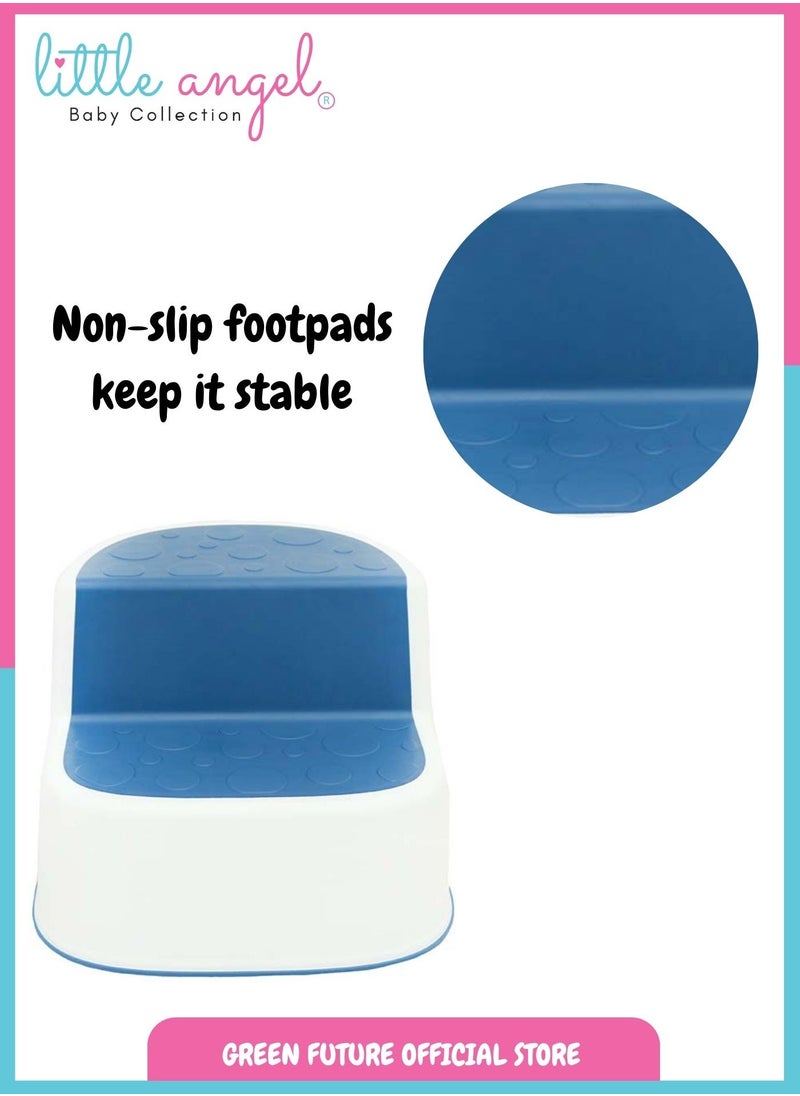 Baby step stool with non-slip surface, ideal for toddlers and kids to use in bathrooms, kitchens, and more. Durable, lightweight, and easy to carry for multiple uses.