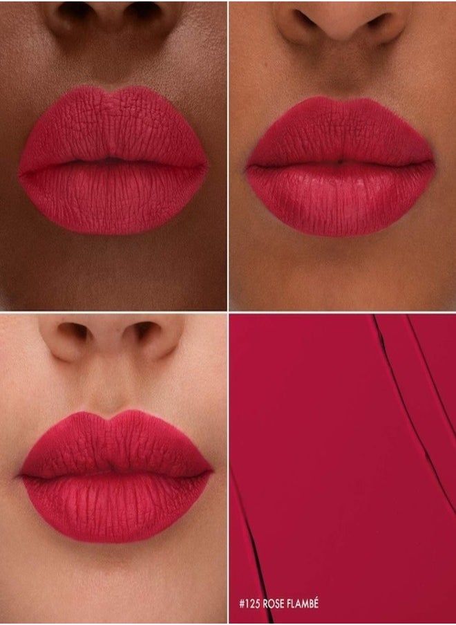 SEPHORA COLLECTION Cream Lip Stain 10HR Liquid Lipstick 125 Rose Flambe - Matte Hot Pink Red – Long-Lasting, Matte Brown Pink, High-Pigment & Transfer-Resistant (5ml)
