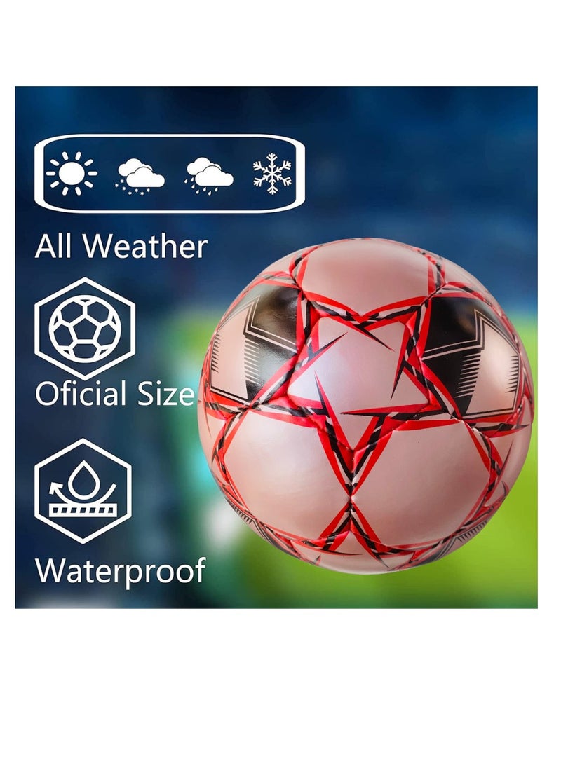 Soccer Football Ball - Official World Cup Pro Football Quality - Size 5 - High Performance Precision and Control - Durable for Matches and Training