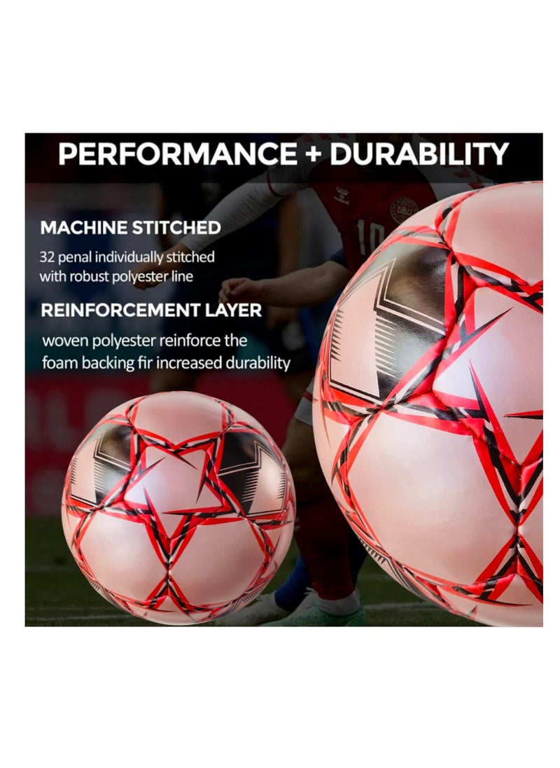 Soccer Football Ball - Official World Cup Pro Football Quality - Size 5 - High Performance Precision and Control - Durable for Matches and Training