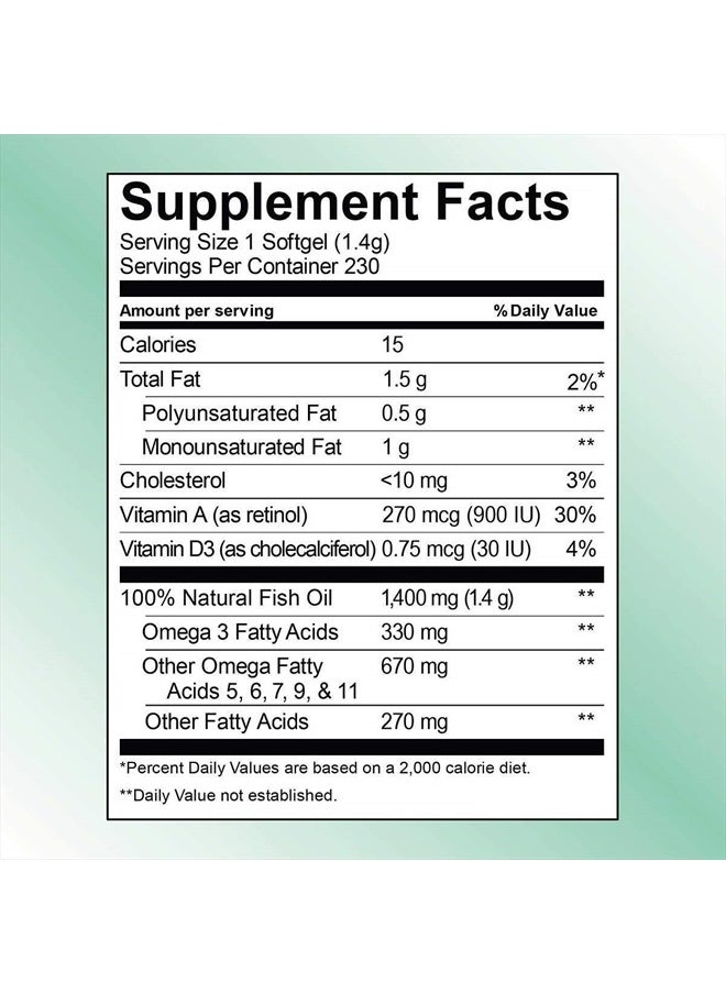 Kirkland Signature Kirkland Signature Wild Alaskan Fish Oil 1400 mg Dietary Supplement (Netcount 230 Soft Gels),, 230Count ()