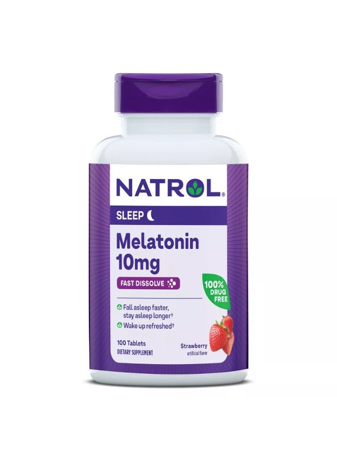 Sleep Melatonin 10mg, Fast Dissolve 100 Tablets Packaging May Vary