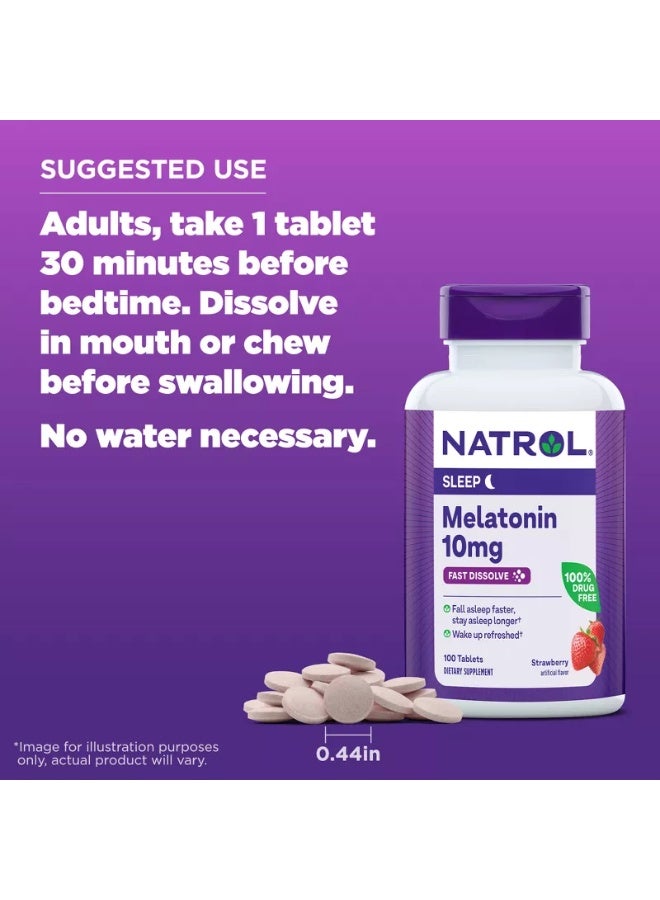 Sleep Melatonin 10mg, Fast Dissolve 100 Tablets Packaging May Vary
