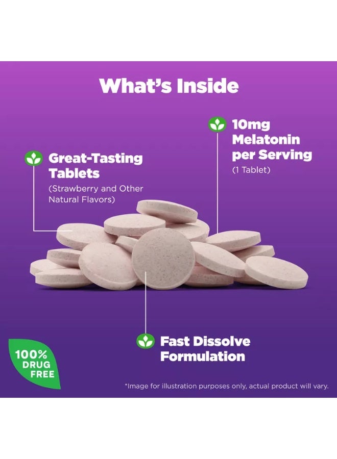 Sleep Melatonin 10mg, Fast Dissolve 100 Tablets Packaging May Vary
