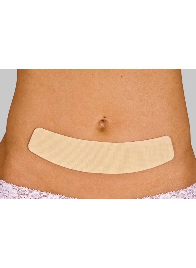 Advanced Silicone Professional Scar Treatment Strip for Abdomen C-Section Injury, Keloids & Burns 5.1 x 20.3 cm C Shaped 2 Pcs