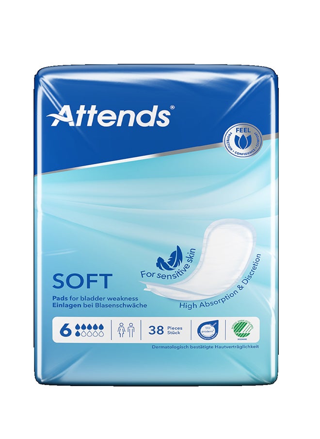 Soft Pads For Bladder Weakness 6, 38 Pcs