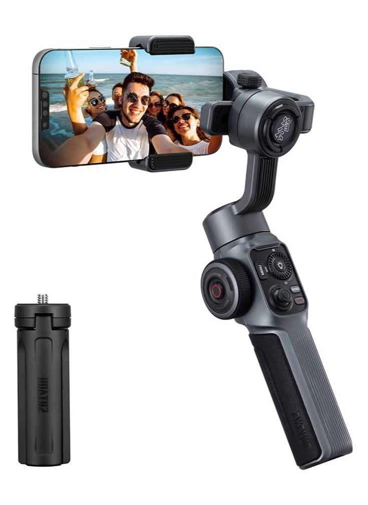 Zhiyun Smooth 5S Professional 3-Axis Smartphone Gimbal Stabilizer – Portable Stabilizer for Vlogging, Live Video, TikTok, YouTube – Compatible with iPhone & Android – Gray