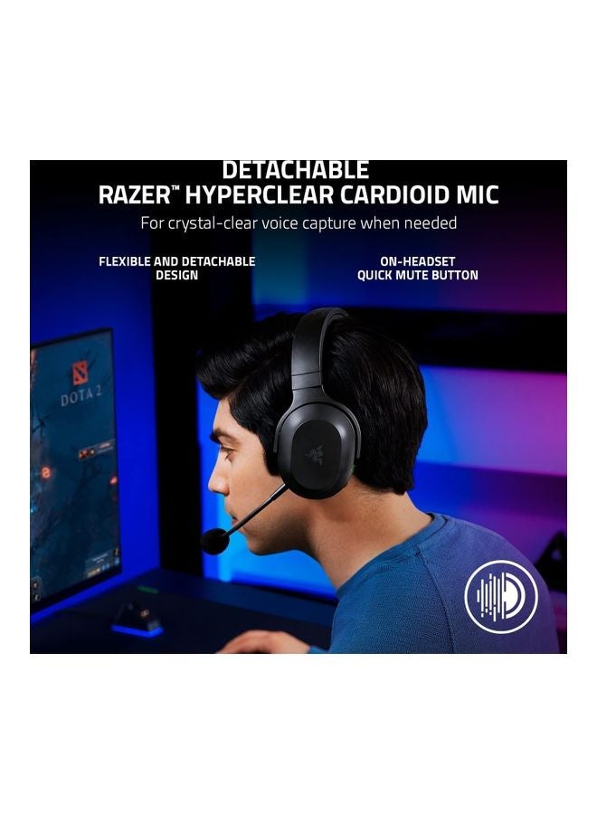 Barracuda X Hyperspeed Wireless Gaming & Mobile Headset, 250G Ergonomic Design, 40mm Drivers, Bluetooth, Smartswitch, Detachable Mic, For PC / Playstation, Black | RZ04-04430100-R3M1