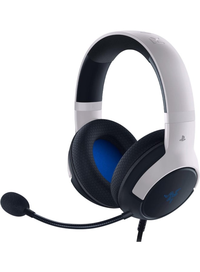 Kaira X Wired Gaming Headset for Playstation 5 / PS5, PS4, PC, Mac, Mobile: 50mm Drivers - HyperClear Cardioid Mic - Memory Foam Cushions - On-Headset Controls - White & Black