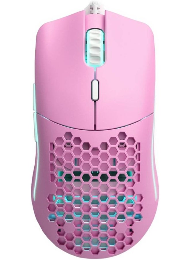 Glorious Model O Wired Gaming Mouse, Pixart PMW-3360 Sensor, 250+ IPS Tacking Speed, 6 Buttons, Up to 12000 DPI, 1ms Polling Rate, USB-A 2.0 Connector, 2m Cable Length, Pink