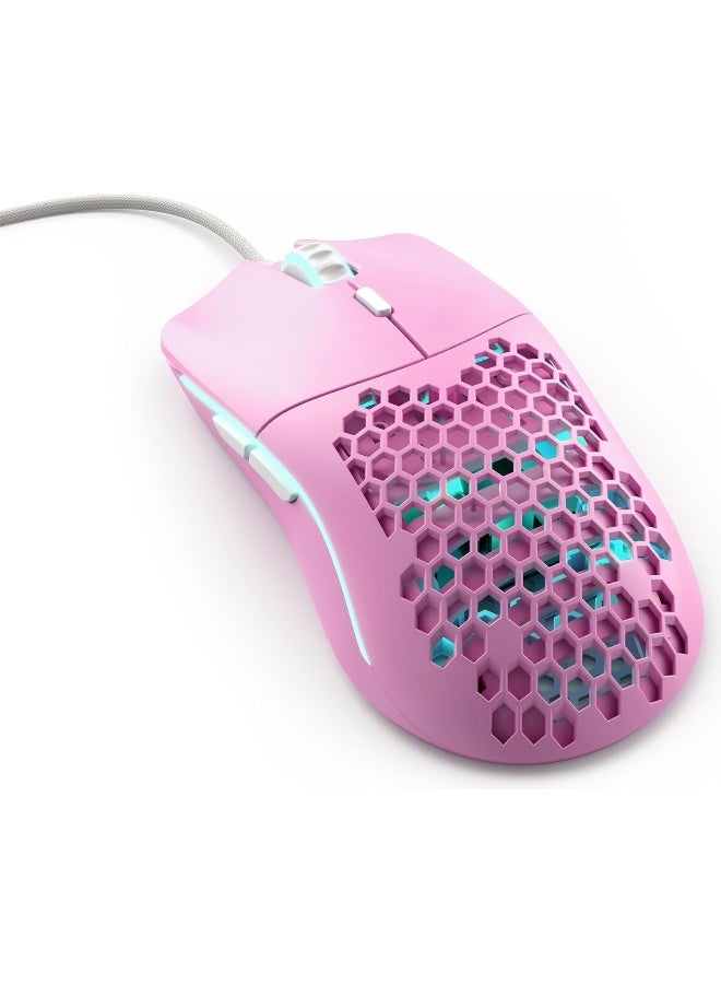 Glorious Model O Wired Gaming Mouse, Pixart PMW-3360 Sensor, 250+ IPS Tacking Speed, 6 Buttons, Up to 12000 DPI, 1ms Polling Rate, USB-A 2.0 Connector, 2m Cable Length, Pink