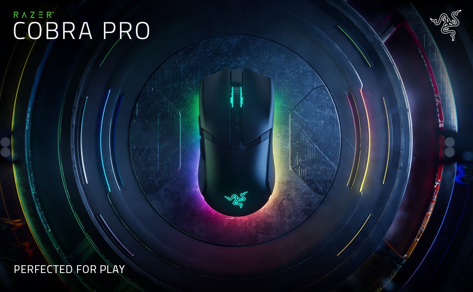 Razer Cobra Pro Wireless Gaming Mouse: 10 Customizable Controls - 11-Zone Chroma RGB Lighting - 30K Optical Sensor - Gen-3 Optical Switches - Bluetooth and & USB Type C - Up to 170 Hr Battery - Black