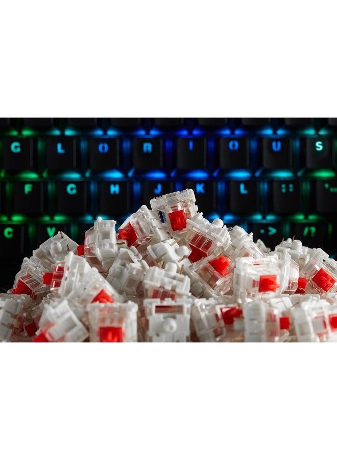 Glorious Gateron Red Mechanical Keyboard Switches (120 Pack) - Ultra-Light Linear for Rapid Typing & Gaming - 35g Actuation Force