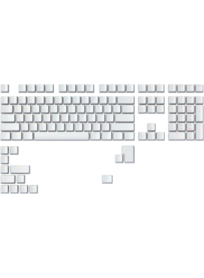 Glorious GMMK ABS Doubleshot V2 USA Base Kit Mechanical Keycaps - (123 Keys) - White