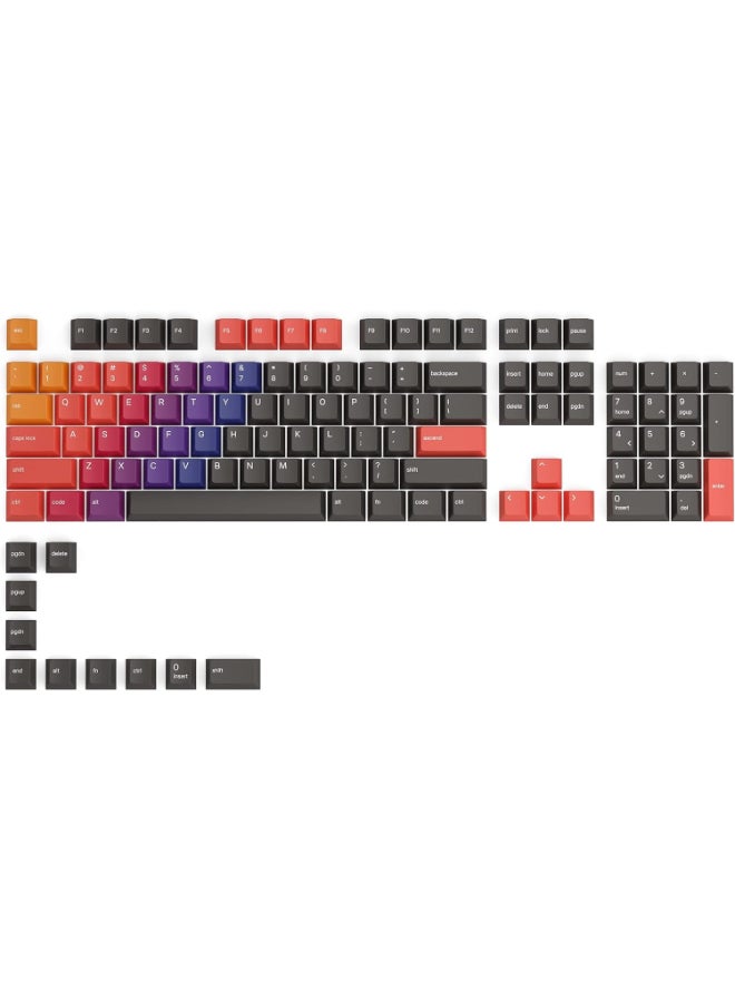 Glorious GPBT Celestial Fire Keycaps - Premium Cherry-Profile 114 Keys Set with Orange & Red Gradient Design - Durable, Readable, Compatible with GMMK Models & Standard Keyboards