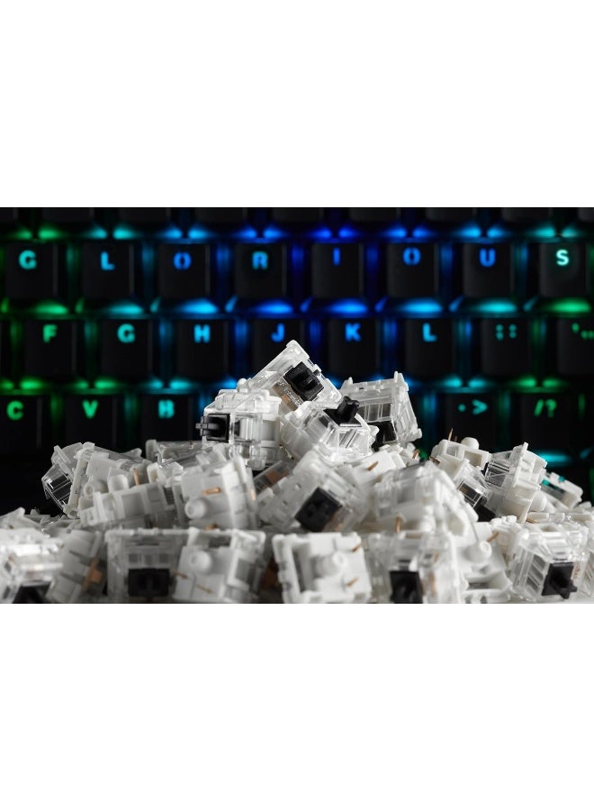 Glorious Gaming 120x Gateron Mechanical Keyboard Switches (Black) - SMD-LED Compatible, Linear & Consistent for Heavy Typing & Gaming, 60g Actuation Force, 3-Pin Mount - Gateron Black