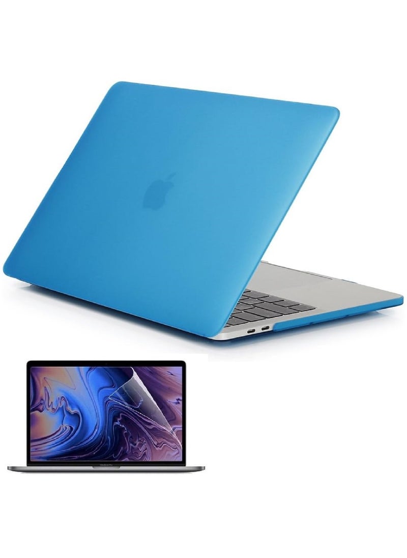 Hard Shell Case and Screen Protector Compatible with MacBook Pro 16-Inch Model: A2141 (MVVJ2xx/A, MVVK2xx/A, MVVL2xx/A, MVVM2xx/A) Retina Display with Touch Bar Touch ID, Sky Blue