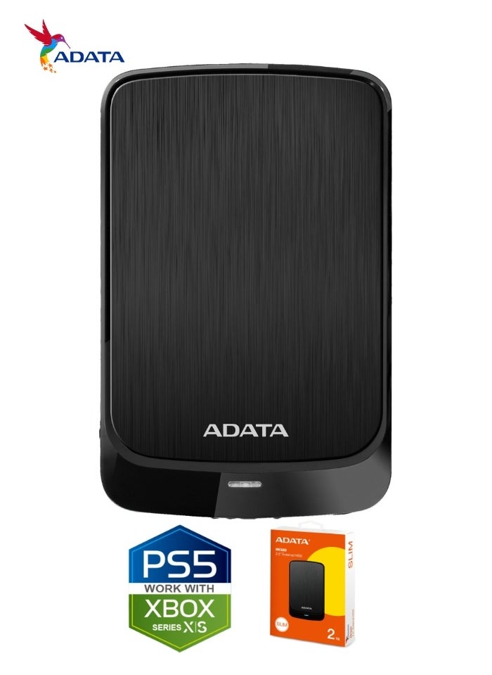 HV320 2TB External HDD Slim Hard Drive | Compatible with PS5 XBOX for Superfast Gaming Fast Data Transfer | Black