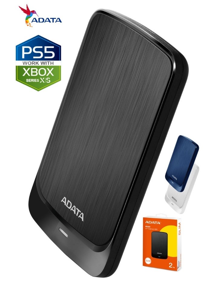 HV320 2TB External HDD Slim Hard Drive | Compatible with PS5 XBOX for Superfast Gaming Fast Data Transfer | Black