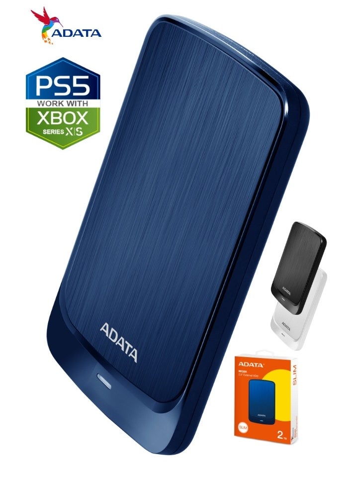 HV320 2TB External HDD Slim Hard Drive | Compatible with PS5 XBOX for Superfast Gaming Fast Data Transfer | Blue