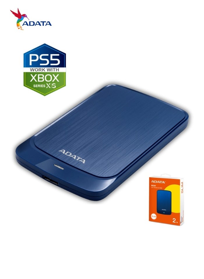 HV320 2TB External HDD Slim Hard Drive | Compatible with PS5 XBOX for Superfast Gaming Fast Data Transfer | Blue