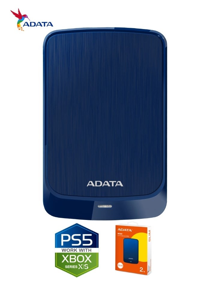 HV320 2TB External HDD Slim Hard Drive | Compatible with PS5 XBOX for Superfast Gaming Fast Data Transfer | Blue