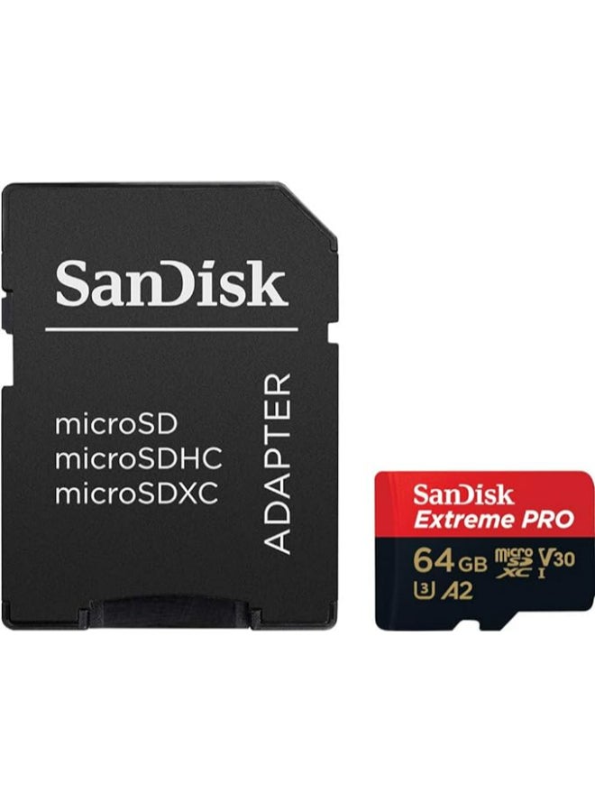 64 GB Memory card Extreme Pro,speeds of up to 100MB/s ,A2 Specification microSDXC  SDSQXCU-064G-GN6MA 64 GB