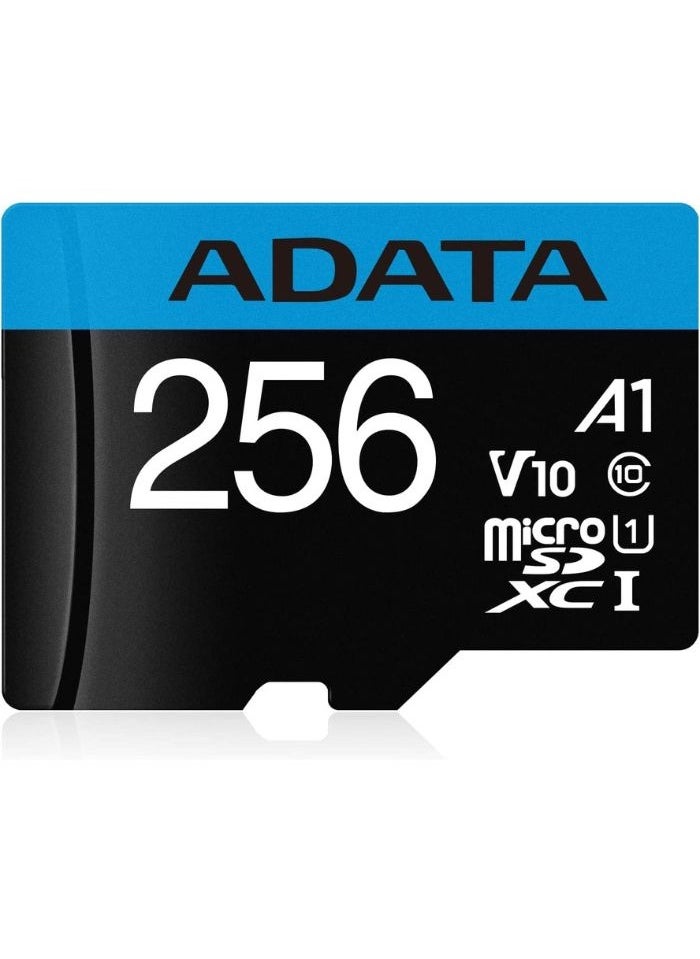 Premier 256GB Memory Card MicroSDHC/SDXC UHS-I Class 10 V10 A1 with Adapter | Waterproof, Shockproof, X-ray proof, and Anti-static