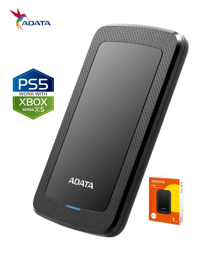 HV300 1TB External HDD Slim Hard Drive | Compatible with PS5 XBOX for Superfast Gaming Fast Data Transfer | Black