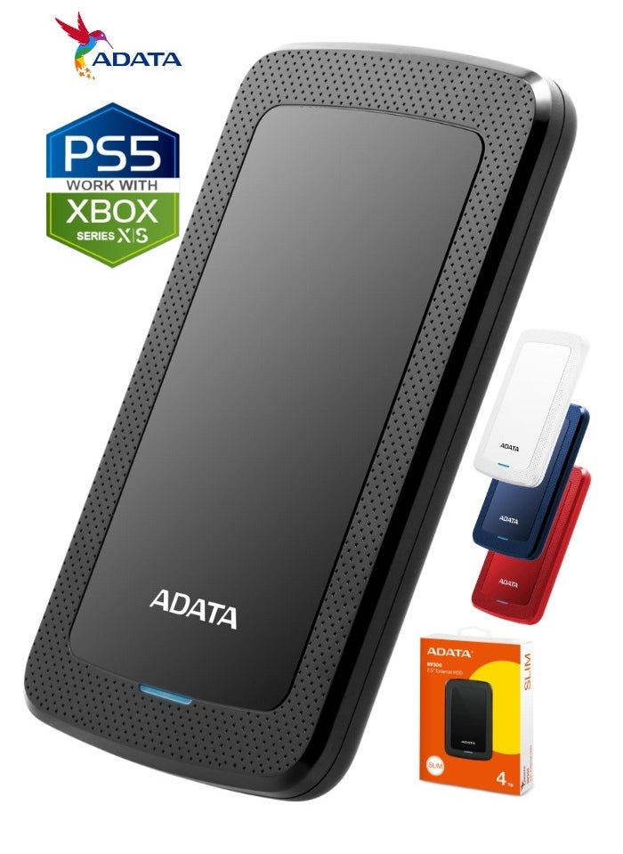 HV300 4TB External HDD Slim Hard Drive | Compatible with PS5 XBOX for Superfast Gaming Fast Data Transfer | Black