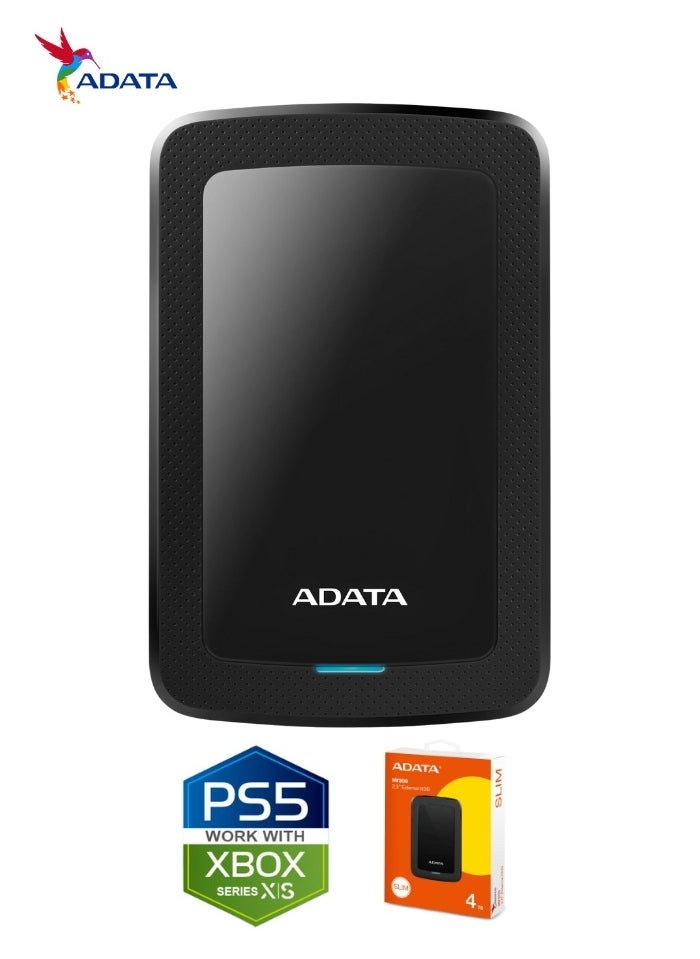 HV300 4TB External HDD Slim Hard Drive | Compatible with PS5 XBOX for Superfast Gaming Fast Data Transfer | Black