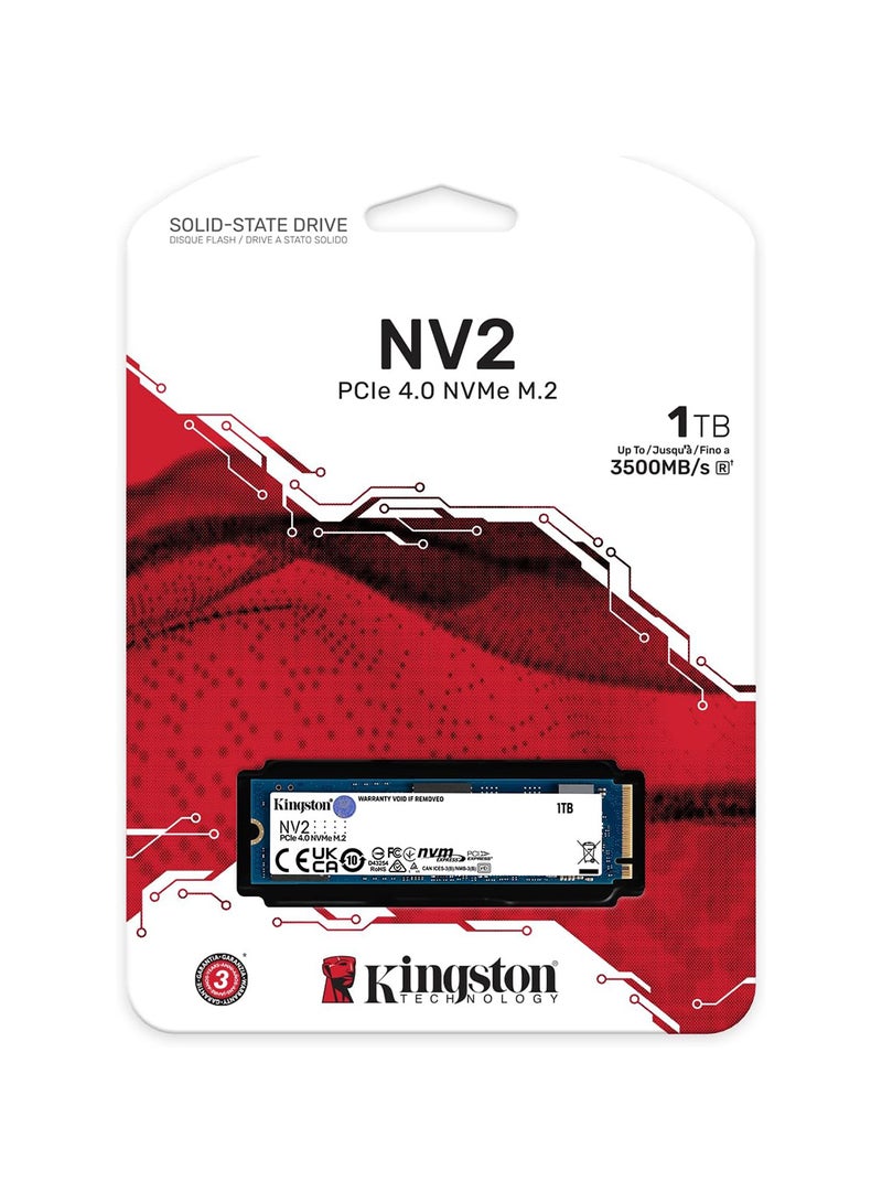 NV2 1TB M.2 2280 NVMe Internal SSD, Up to 3500MB/s Read / 2100MB/s Write Speed, Gen 4x4 NVMe PCIe Performance, 2.17G Vibration Operating, 320TBW | SNV2S/1000G 1 TB