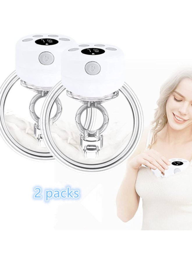 Wearable Breast Pump With Milk Bag 2 Pack Portable Rechargeable Electric Hands Free Breast Pumps With 2 Modes 9 Levels