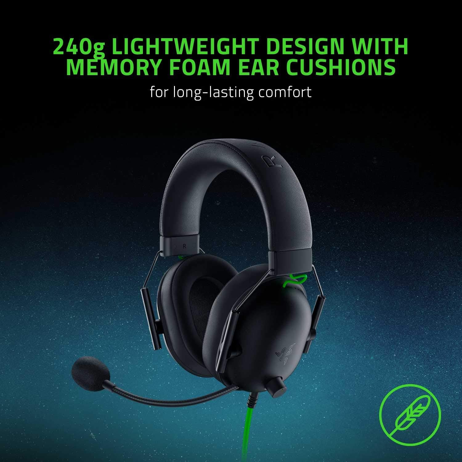 BlackShark V2 X USB Wired Esports Gaming Headset: 7.1 Surround Sound, 50mm Drivers, 240g Lightweight Build, Noise Cancelling Mic, for PC, PS4, PS5, Xbox Series - Black