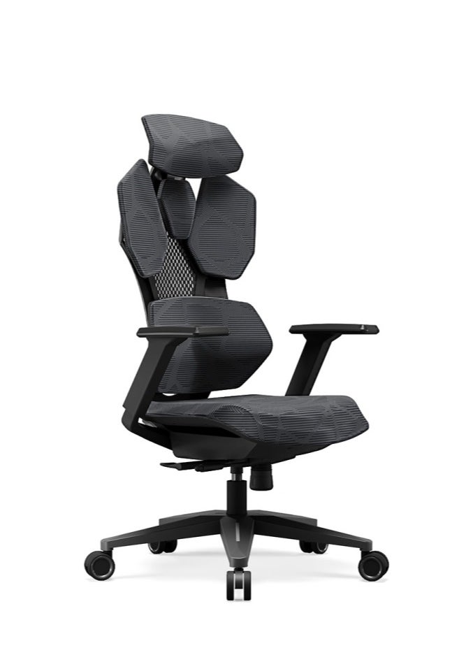 Astron Gaming Chair - Premium Ergonomic Gaming Chair with Multi-Functional Mechanism, Headphone Hanger, Carbon Fiber Textured Frame and Adaptive Shoulder & Lumber Support (Black)