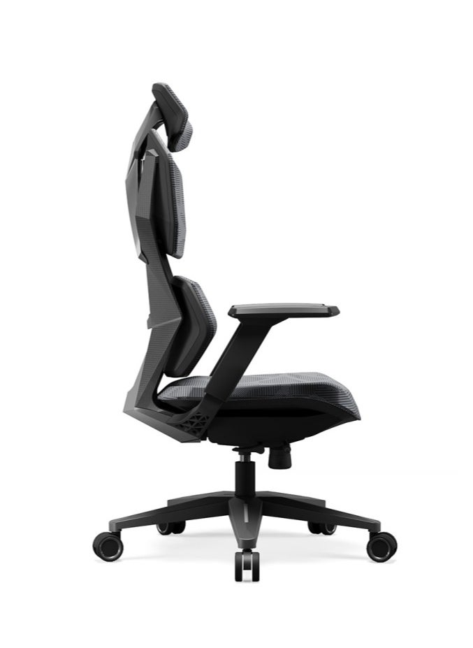 Astron Gaming Chair - Premium Ergonomic Gaming Chair with Multi-Functional Mechanism, Headphone Hanger, Carbon Fiber Textured Frame and Adaptive Shoulder & Lumber Support (Black)