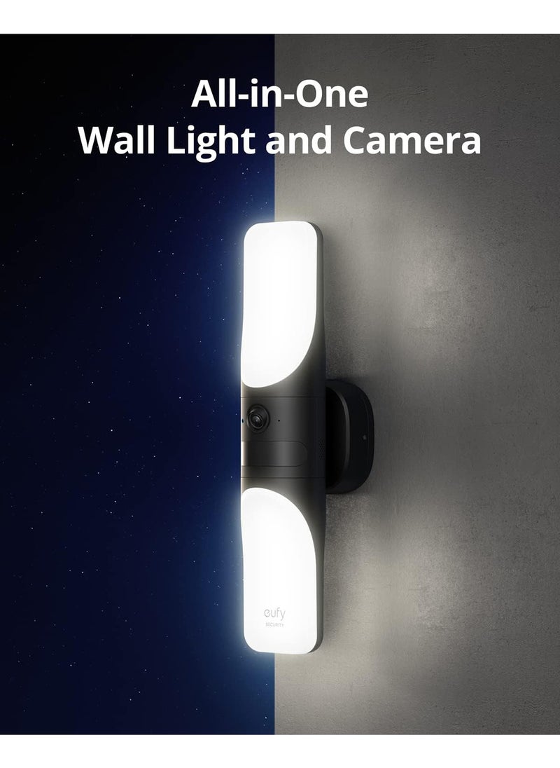 eufy Security Wired Wall Light Cam S100, Security Camera Outdoor, 2K Camera with 1200-Lumen Light, Color Night Vision, Motion Activated Light, AI Detection, IP65 Waterproof, Floodlight Camera