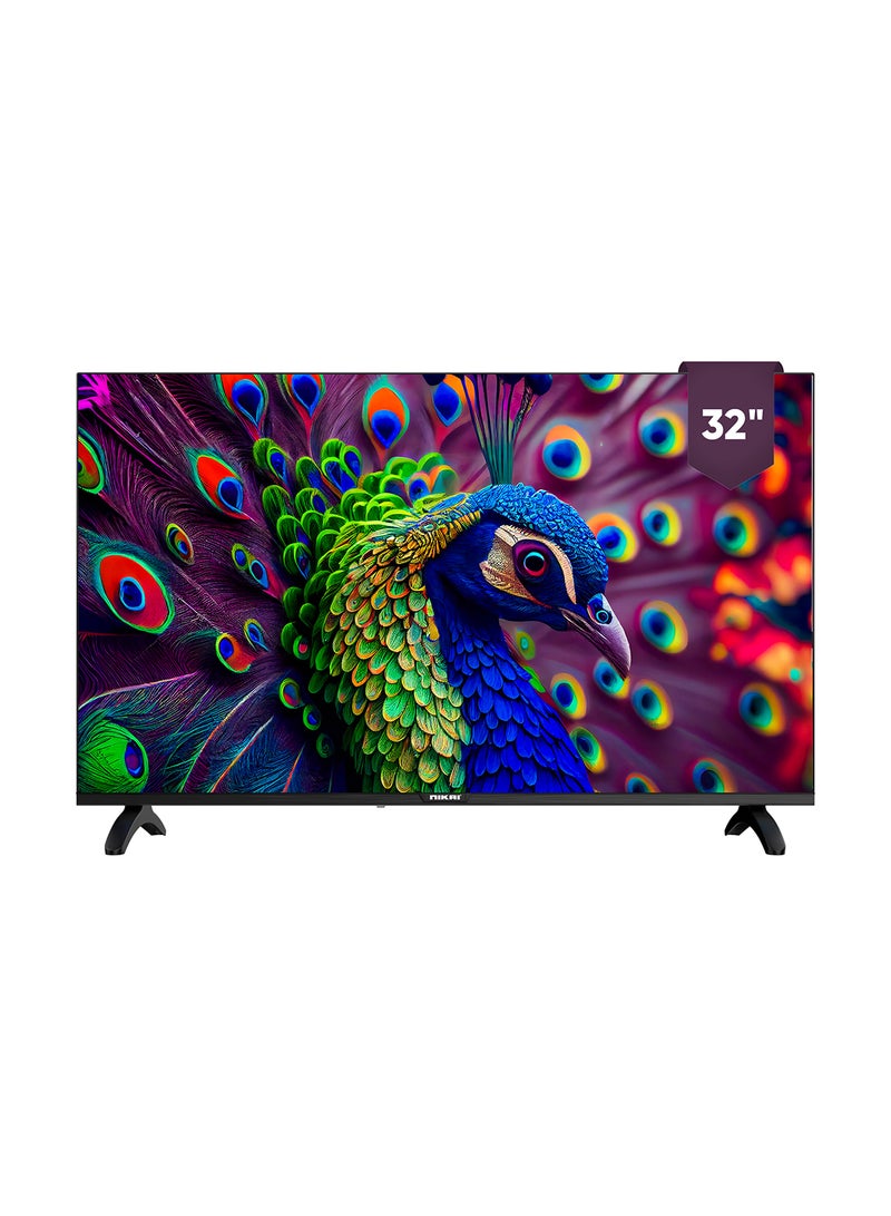 32 Inch Smart LED TV | HD 1366 x 768 Resolution | Android TV with Wi-Fi & DLNA | Quad-Core Processor | 16W Speaker Power | 2x HDMI, 2x USB | Netflix, YouTube, Shahid NTV3200SLED Black