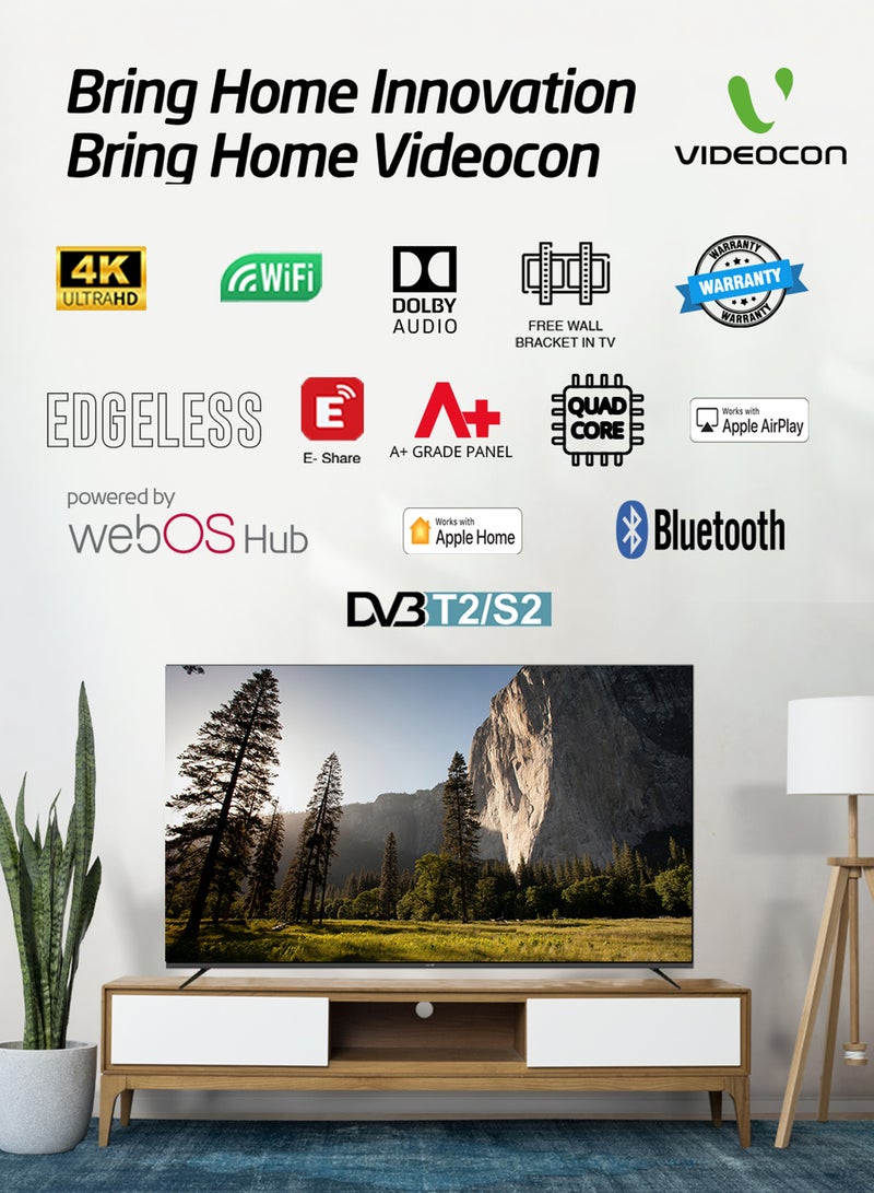 65 Inch 4K UHD Powered By LG WebOS Edgeless TV With Magic Remote Dolby Audio And Wall Mount In The Box E65ELWO1100 E65ELWO1100 Black