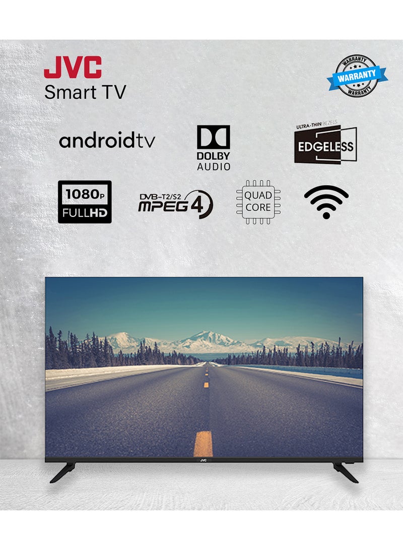 43 Inch Edgeless Full HD Android 14 Smart TV With Bluetooth , Dolby Audio And Quadcore Processor LT-43N5105 Black