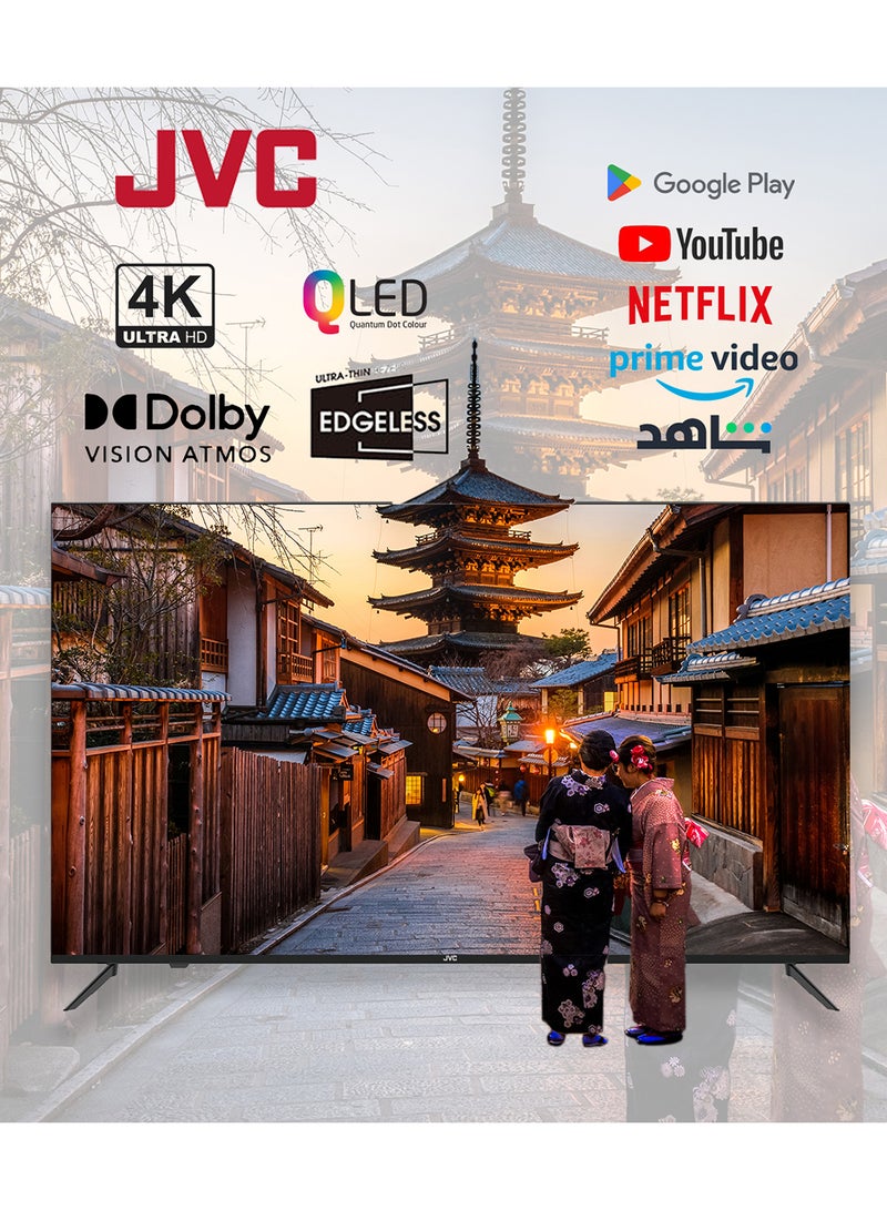 75-Inch Edgeless 4K QLED Official Google Certified Android Smart TV With Dolby Vidion.Atmos, Chrome Cast Built In and 