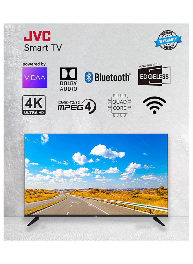 58 Inch Edgeless 4K UHD VIDAA Smart TV With Voice Remote, Bluetooth And Dolby Audio LT-58N786VV Black