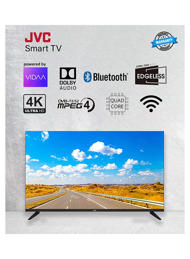 50-Inch Edgeless 4K UHD Smart TV - 2024 New Model With Voice Air Mouse, Bluetooth And Dolby Audio LT-50N7105V Black