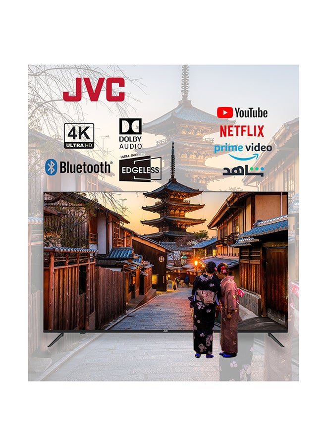 50-Inch Edgeless 4K UHD Smart TV - 2024 New Model With Voice Air Mouse, Bluetooth And Dolby Audio LT-50N7105V Black