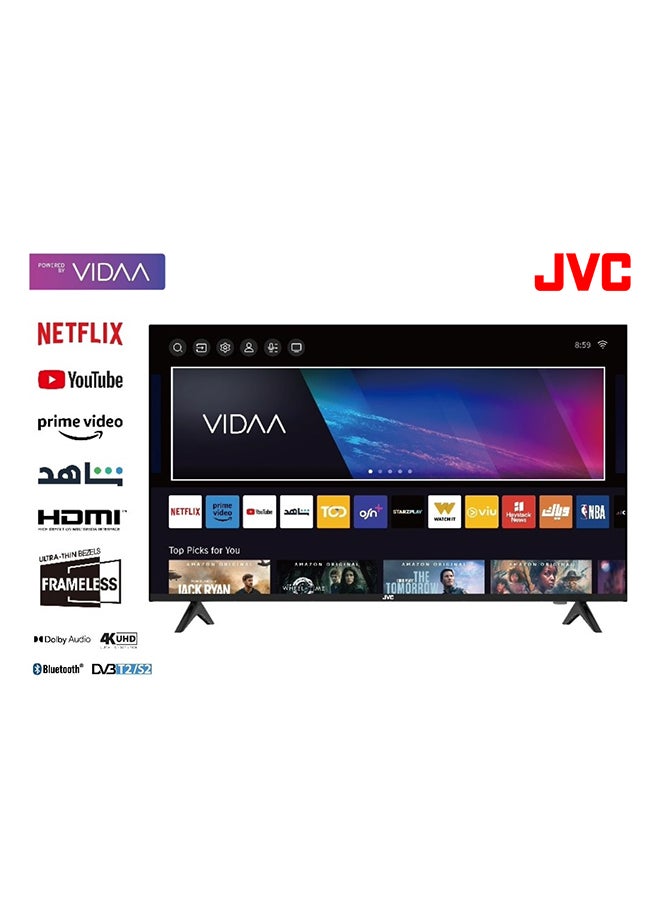 50-Inch Edgeless 4K UHD Smart TV - 2024 New Model With Voice Air Mouse, Bluetooth And Dolby Audio LT-50N7105V Black