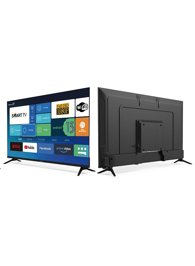 43 Inch Edgeless Android 14 Full HD Smart TV Netflix, Youtube, Amazon Prime Etc E43EL1100 Black